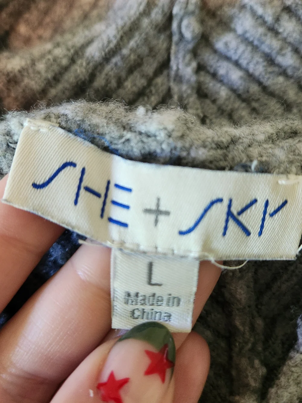 She + Sky Heather Gray Knit Sweater